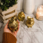 Three Wise Birds Gold Resin Figurines