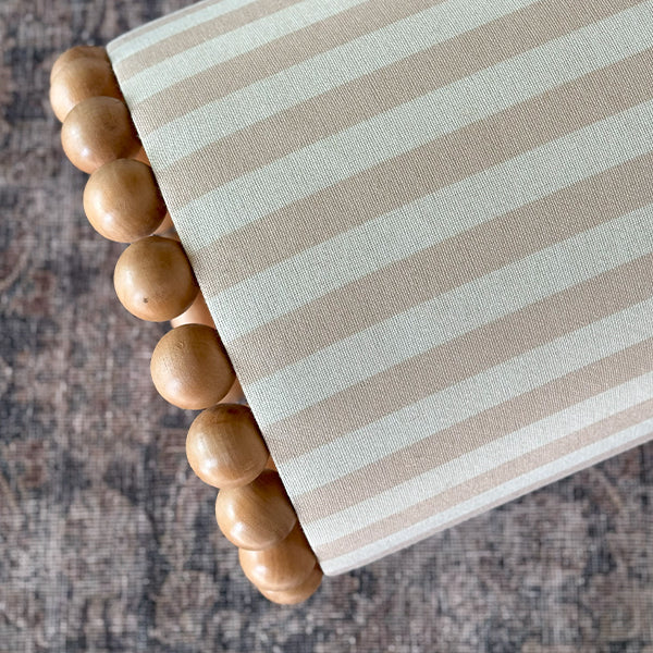 Striped Upholstered Stool Ottoman