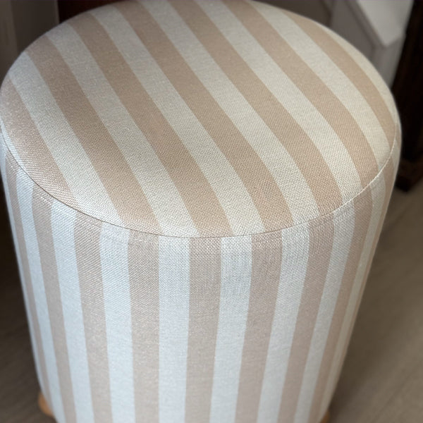 Striped Upholstered Stool Ottoman