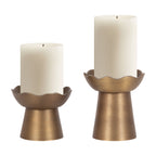 Alessia Metal Pillar Candle Holder Set