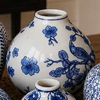 Samira Blue & White Decorative Vases