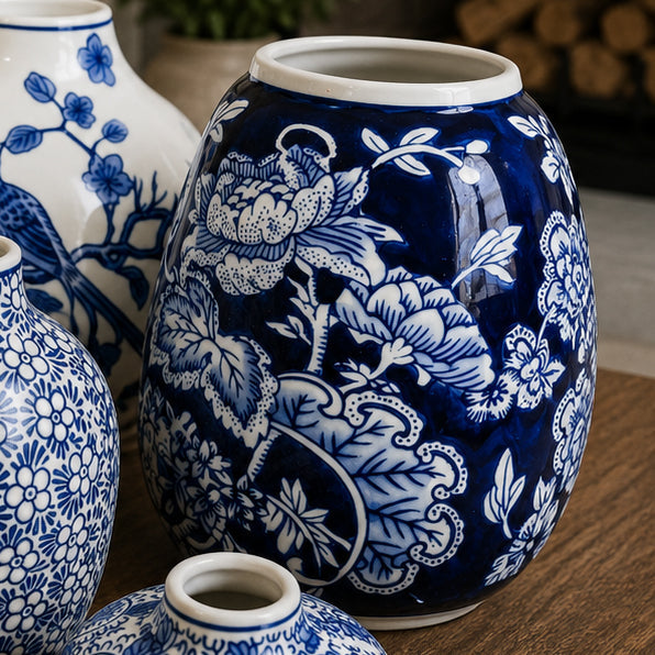 Samira Blue & White Decorative Vases