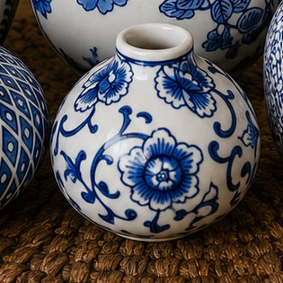 Samira Blue & White Decorative Vases